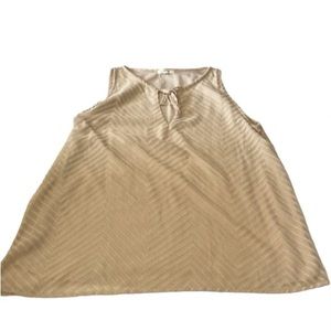 Sleeveless Textured Chevron Top Blouse Size L